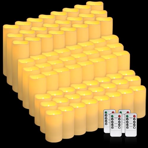 144-Pack Ivory Flameless LED Candles with Remote & Timer - Wedding & Holiday Decor