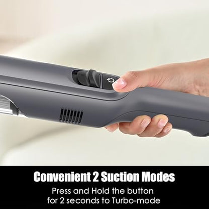 PROMOMO Cordless Handheld Vacuum Cleaner with 2x Suction, Dust Cup, Charging Dock - Stardust Silver