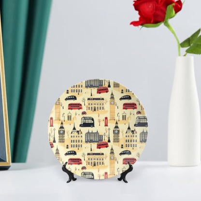 6-Inch UK Ceramic Decorative Plate Souvenir of London England - Bone China Art Dish
