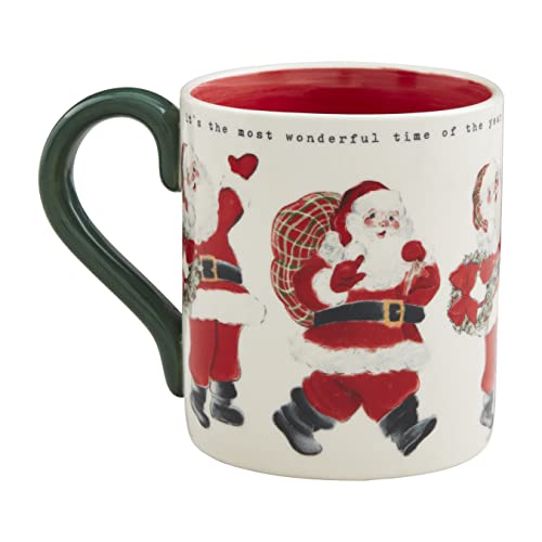Vintage Christmas Santa Mug - 15 oz Holiday Holiday Drinkware - Mud Pie Variation