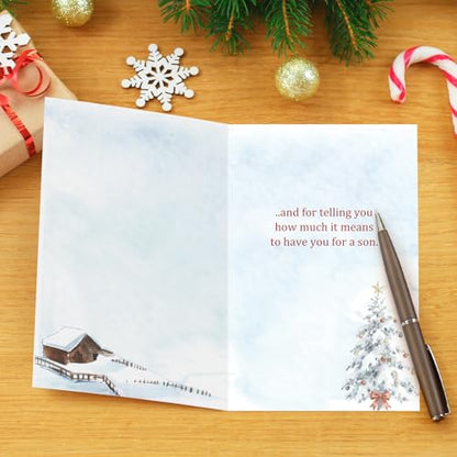 Christmas Card for Son Heartfelt Holiday Greeting from Dad Mom - Variation 305