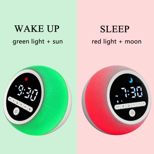 Kids Sleep Training Alarm Clock with Sun and Moon Night Light and Nap Timer