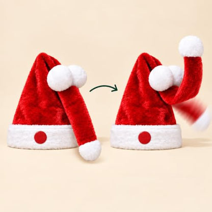 Animated Naughty Santa Hat for Adults - Funny Christmas Party Cap - Red