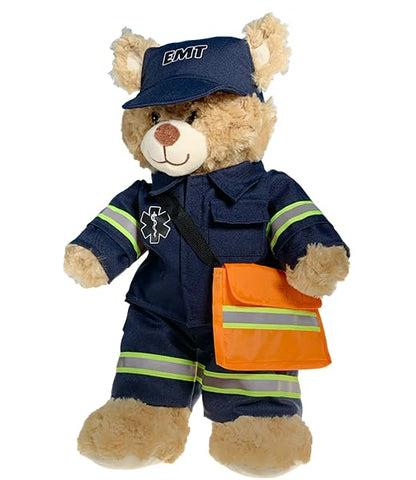 Kids EMT Uniform Plush Costume for 6-10 Inch Dolls - Emergency Responder Dress Up Gift