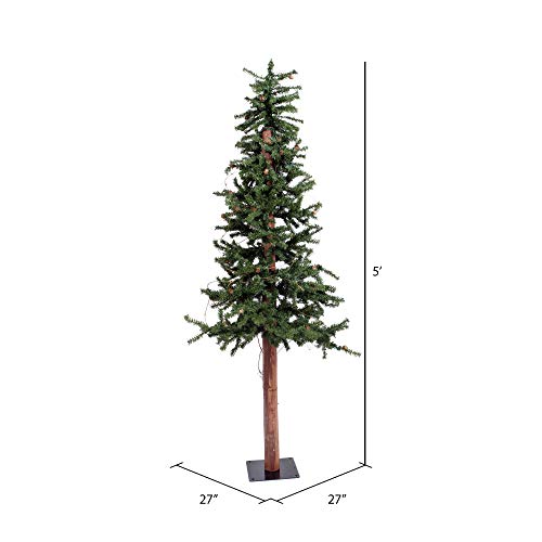 Vickerman 5ft Alpine Artificial Christmas Tree with Pine Cones - Rustic Faux Holiday Tree