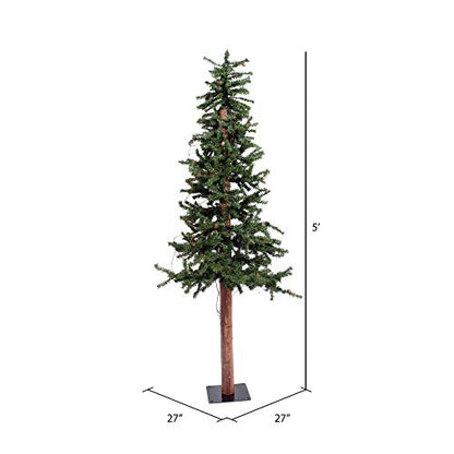 Vickerman 5ft Alpine Artificial Christmas Tree with Pine Cones - Rustic Faux Holiday Tree