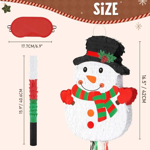 Snowman Piñata for Christmas Party Decorations & Games - 16.5 Inch