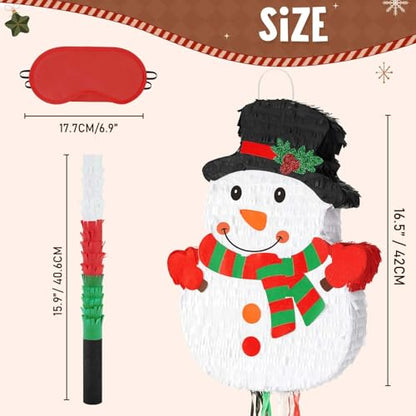 Snowman Piñata for Christmas Party Decorations & Games - 16.5 Inch