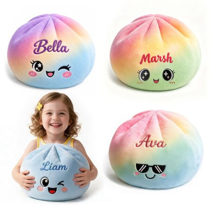 Baozi Pillow - Custom Name Embroidered Plush Dumpling Gift - Bun Shaped Decor