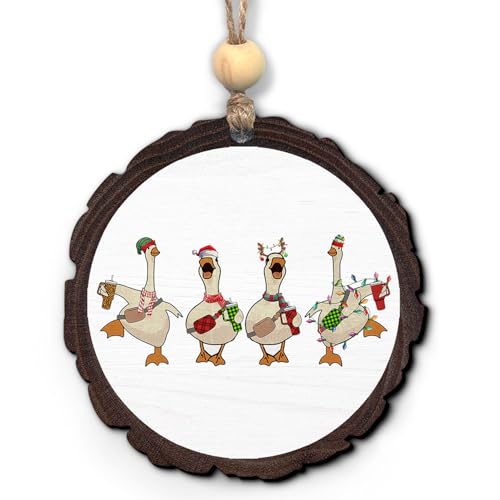 Goose Christmas Wooden Ornament - Goose Lover Holiday Decor for Xmas Tree & Gifts