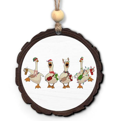 Goose Christmas Wooden Ornament - Goose Lover Holiday Decor for Xmas Tree & Gifts