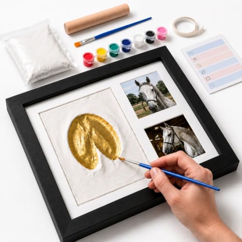 Horse Hoofprint Clay Kit with Frame & Paint Set - Black Variation