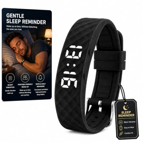 Vibrating Wristband Alarm Clock for Heavy Sleepers - Black Variation