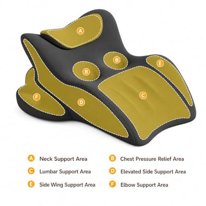 Large Ergonomic Wedge Pillow - Black Support Cushion for Reading & Relaxing