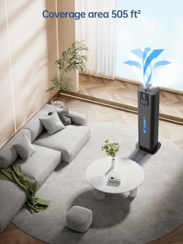 Hiswelle Black 8L Smart Humidifier for Bedroom Large Room App Control