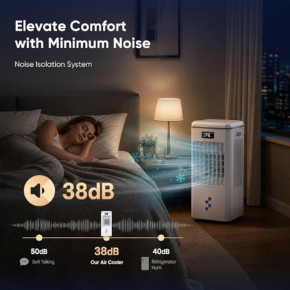 Windowless Portable Evaporative Air Cooler FK2508Y with Remote & 16Ft Control