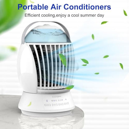White Portable Air Conditioner, 3-in-1 Evaporative Cooler Mini AC for Room Car Office
