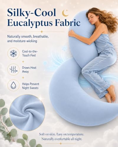 Moon Sleep Moon Spoon Body Pillow for Side Sleepers - Light Yellow
