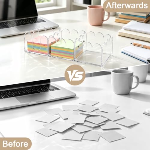 Clear Acrylic Sticky Note Holder Set - 3 Pieces Desk Organizer for 3x3 Notes