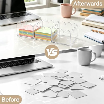 Clear Acrylic Sticky Note Holder Set - 3 Pieces Desk Organizer for 3x3 Notes