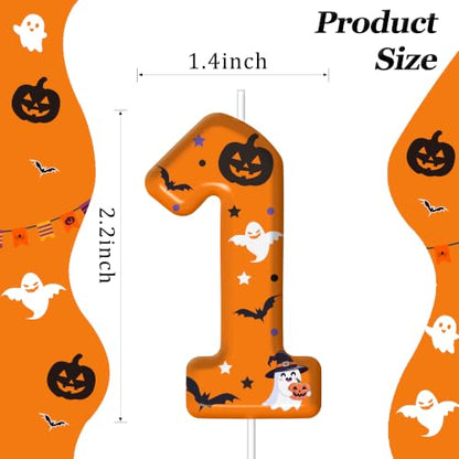 Halloween Birthday Number Candles - Pumpkin Bat Ghost Cake Topper