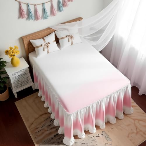 Twin Bed Skirt Ruffle for Dorm Room - Purple 32 Inch