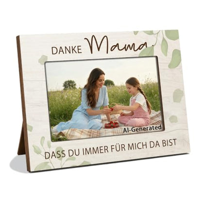 Mom Wooden Photo Frame - Holds 4x6 Inch Pictures, Gift for Mother, Birthday & Christmas