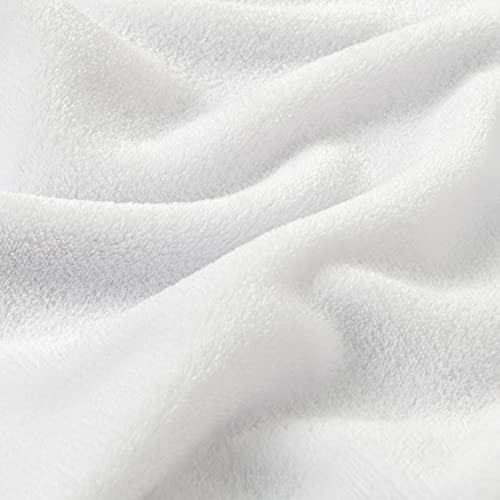 BEDELITE Twin Size Fleece Blanket - Soft Plush White 60x80 Inches - Cozy Home & Bed Throw