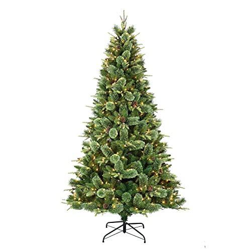 7.5ft Artificial Christmas Tree with 700 Lights - Realistic Pine, Flame-Retardant, Easy Assembly