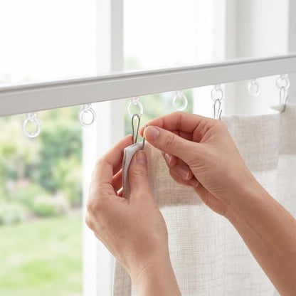200PCS Transparent Plastic Shower Curtain Rings for Crafts & Repairs