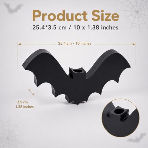 10 Inch Gothic Bat Christmas Tree Topper - Spooky Holiday Decor