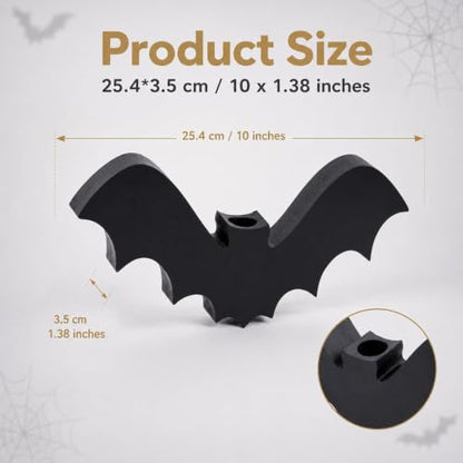 10 Inch Gothic Bat Christmas Tree Topper - Spooky Holiday Decor