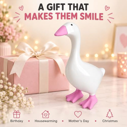 Pink Desk Goose 7 Inch Cute Desktop Statue Gift for Women - LINLINGTOYS
