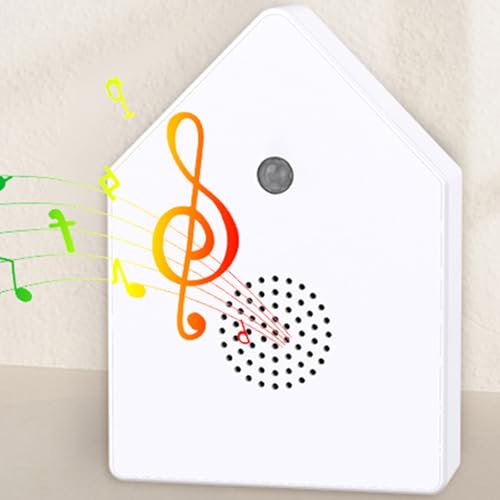 White Singing Bird Sound Box Mini - Nature Bird Chirping Decor for Interior & Bathroom