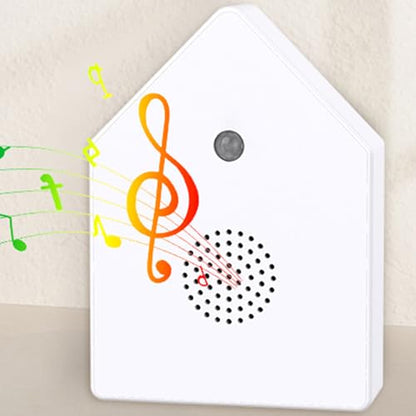 White Singing Bird Sound Box Mini - Nature Bird Chirping Decor for Interior & Bathroom