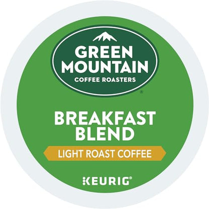 Green Mountain Coffee Roasters Breakfast Blend Single-Serve Keurig K-Cup Pods, Light Roast Coffee, 72 Count