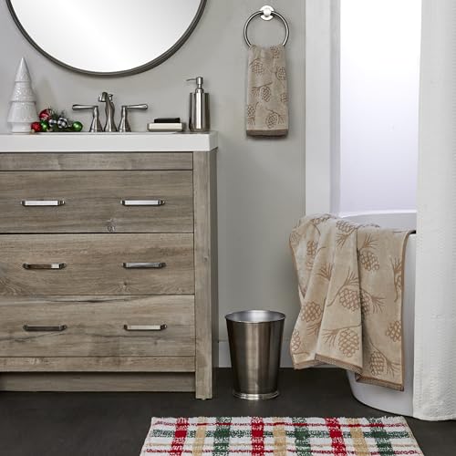 Christmas Pinecone Jacquard Towel Set - 4 Pieces, Bath & Hand Towels, Winter Decor