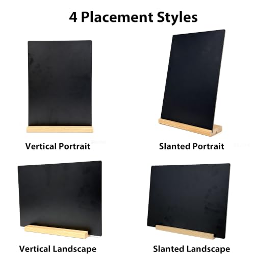 Tabletop Chalkboard with Beech Holder 8.5x12 Inches 2Pack - Reusable Menu Sign