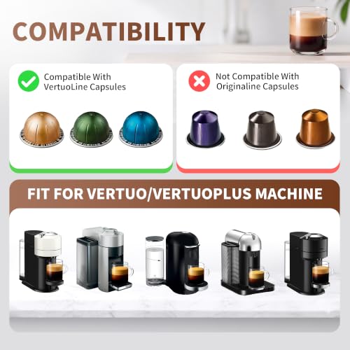 105 Count Reusable Nespresso Vertuo Pods Kit with Aluminum Foil Seals & Accessories