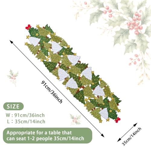 Christmas Tree Table Runner 14x36 Inch Winter Holiday Linens Decor - Variation of This Listing