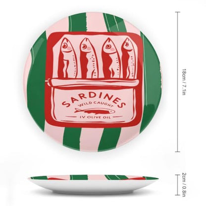Bone China Sardine Can Decorative Plate 7 Inch - Round Wall & Table Display