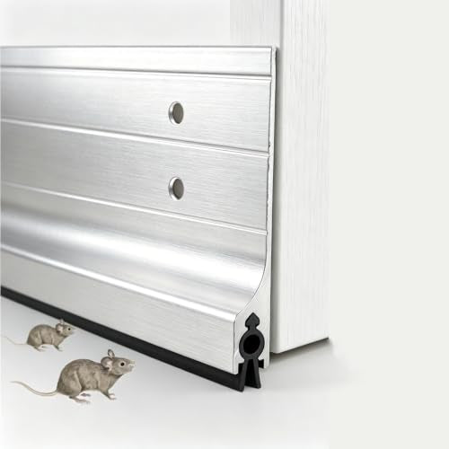 2-Pack 39-Inch Aluminum Door Sweep for Bottom of Door, Draft Stopper