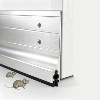 2-Pack 39-Inch Aluminum Door Sweep for Bottom of Door, Draft Stopper