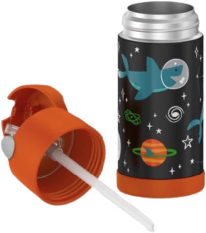 THERMOS FUNTAINER F4101 Stainless Steel Kids Bottle - 12 Ounce, Space Shark Design