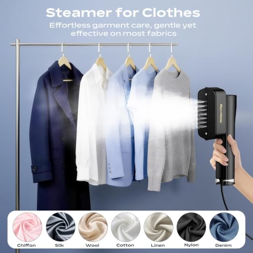 REXYHOME Black Travel Clothes Steamer 1000W Portable Iron & Garment Steamer