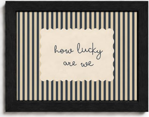 Lucky Stripes Framed Wall Art - 'How Lucky Are We' Farmhouse Decor - 10 x 8 Inches