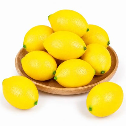 Mini Fake Lemons for Decoration - Yellow, 12 Pcs Faux Lemon Decor
