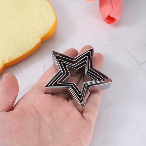 5-Piece Stainless Steel Star Cookie Cutter Set - Baking & Craft Shapes
