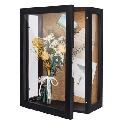 Deep Shadow Box Frame 11x15x5.9 Inch Wall Mount Display Case for Keepsakes