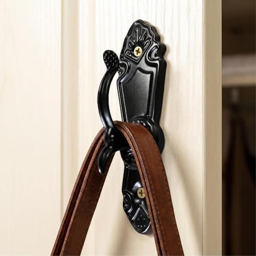 Matte Black Curtain Holdbacks 4-Pack Vintage Zinc-Iron Reinforced Tiebacks